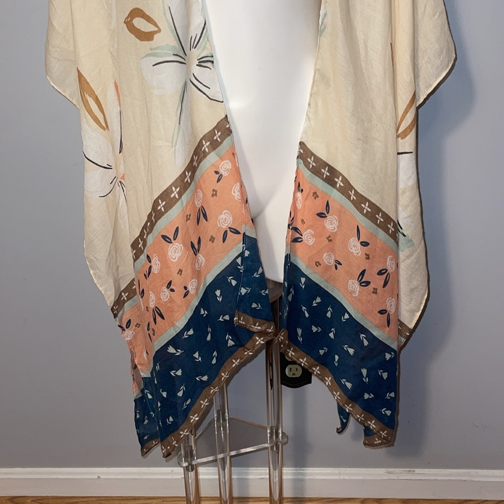 Save The Ocean ladies NWT Kimono Swim Cover-Up.  One size. Ivory. Damaged-READ - Picture 4 of 12